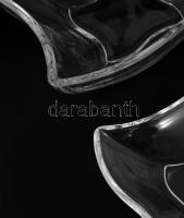 Ólomkristály kétszemélyes mogyorókínáló szett, hibátlan, 17x17 cm, 22x22 cm