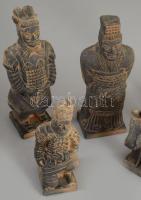 Kínai Agyaghadsereg 5 darabos kerámia másolat szett díszdobozban, hibátlan, m: 12,5 cm