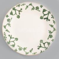 Gyógynövény mintával festett tányér garnitúra, jelzés nélkül, 6 darab, hibátlan, d: 20 cm