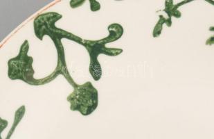 Gyógynövény mintával festett tányér garnitúra, jelzés nélkül, 6 darab, hibátlan, d: 20 cm