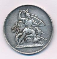 1914. "Säbelpoule des Spezialfechtkurses - 1914 IV. Preis" ezüstözött fém emlékérem (37mm)...
