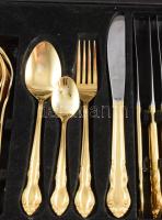 6 személyes 24 részes aranyozott evőeszköz készlet, sérült dobozában