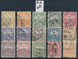 1909 Turul 15 klf érték A4 vízjelállással (37.200)