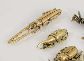 9 darab klf réz rovar figura, hibátlan, h: 12 cm alatt