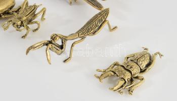 9 darab klf réz rovar figura, hibátlan, h: 12 cm alatt