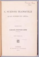 C. Suetoni Tranquilli: Quae Siperunt Omnia. Recensuit Carolus Ludovicus Roth Brisigavus. Lipsiae, 1902, In Aedibus B. G. Teubneri, CIV+357+3 p. Latin nyelven. Átkötött félvászon-kötés.