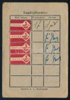 1948 Magyar Kommunista Párt ideiglenes tagsági igazolvány 4 db tagdíjbélyeggel