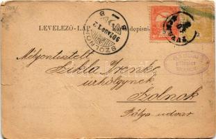 1902 Zsupanya, Zupanja; Dio glavne ceste / utcakép / street view (szakadás / tear)