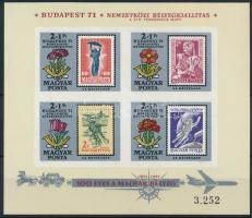 1971 Bélyegnap (44.) - Budapest '71 (II.) vágott blokk (5.000)