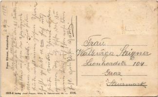 1914 Cs. és kir. vasúti ezred hídépítés közben / K.u.K. Eisenbahnregiement Korneuburg, Brückenbau / ...