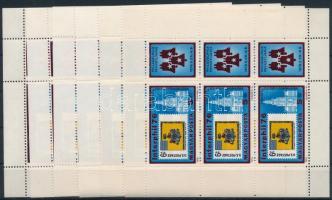 1976 Interphil 4 db kisív kis csillaggal és 2 db kisív nagy csillaggal (6.000)