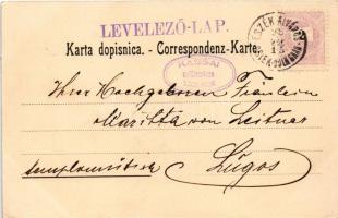 1898 Eszék, Essegg, Osijek; Oberstädter Pfarrkirche, Komitatsgasse, Kapuzinergasse, Jägergasse, Haup...