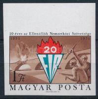 1971 20 éves az Ellenállók Nemzetközi Szövetsége ívszéli vágott bélyeg