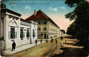 1915 Belovár, Bjelovar; Stan. fin. ravnatelja, Velika vojarna / street, K.u.k. military barracks + &...