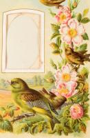 ca 1890 4 db Litho fényképtartó, vizitkártya és kabinetfotó paszpartu litográfált képekkel. Lapméret...