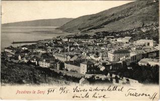1911 Senj, Zengg; látkép / general view (kis szakadás / small tear)