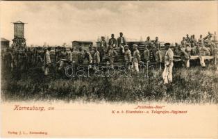 Korneuburg, Cs. és kir. vasúti és távíróezred, tábori vasút építése / K.u.K. Eisenbahn- u. Telegrafe...
