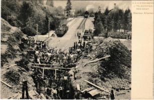 Cs. és kir. vasúti és távíróezred, felépítményi munkálatok / K.u.K. Eisenbahn- u. Telegraphen-Regime...