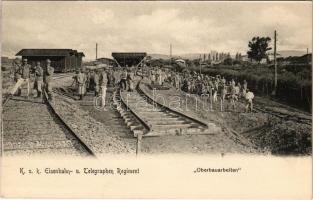 Cs. és kir. vasúti és távíróezred, felépítményi munkálatok / K.u.K. Eisenbahn- u. Telegraphen-Regime...