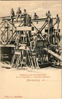 Korneuburg, Cs. és kir. vasúti és távíróezred, vasúti híd összeszerelése / K.u.K. Eisenbahn- u. Tele...