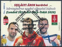 2020 Szilágyi Áron olimpikon győzelmei felülnyomott emlékív