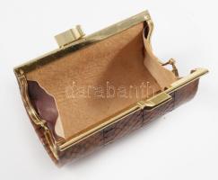 2 darab kígyóbőr erszény, h: 10 cm