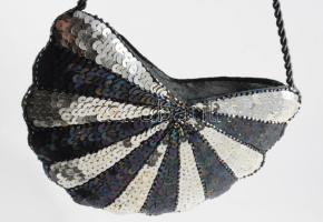 Retro flitteres erszény, eredeti számlával, dobozával, 14x20 cm