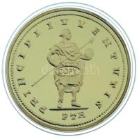 "Trieri arany solidus érmének jelzett utánverete" aranyozott Ag (10g/0.999/25mm) kapszuláb...