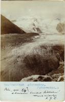 1900 Bernina Range, Morteratsch Gletscher / glacier. photo (glue marks)