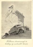 Christmas greeting with Military off-road truck