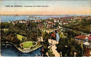 Venezia, Venice; Panorama dall' Hotel Excelsior / general view from the Hotel Excelsior (worn corners)