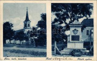 1925 Kosd, Római katolikus templom, Hősök szobra. Hangya kiadása (EK)