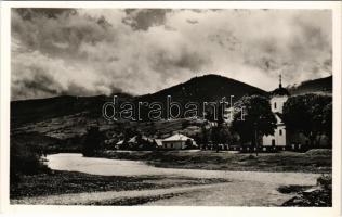 Kőrösmező, Körösmező, Jaszinya, Jasina, Yasinia (Máramaros); Székesfővárosi Alkalmazottak Segítőalapja, Budapest üdülő és turistaszálló, kilátás a szállóból. Foto Erődi / resort and tourist hotel