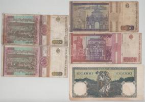 Románia 1946. 100.000L + 1991-1994. 1000L-10.000L (4db, 3xklf) T:F,VG
Romania 1946. 100.000 Lei + 1...