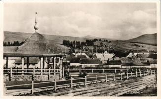 Kőrösmező, Körösmező, Jaszinya, Jasina, Yasinia (Máramaros); Székesfővárosi Alkalmazottak Segítőalapja, Budapest üdülő és turistaszálló, fedett étterem. Foto Erődi / resort and tourist hotel, covered restaurant