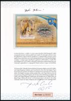 2015 Az első székely bélyeg emlékív eredeti tokban, Böjte Csaba atya aláírásával