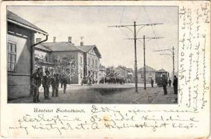 1899 Szabadka, Subotica; utca, villamos / street, tram (EK)