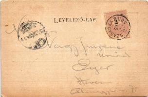 1899 Szabadka, Subotica; utca, villamos / street, tram (EK)