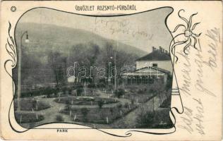 1901 Rozsnyófürdő, Kúpele Roznava (Rozsnyó, Roznava); park. Posner Budapest, Art Nouveau (EK)