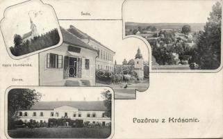 Krasonice with the shop of Frantisek Marvan and the Humberská chapel (EB)