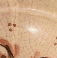 Vadászmintás 4 személyes pálinkás készlet, mázrepedéssel, 28x28 cm