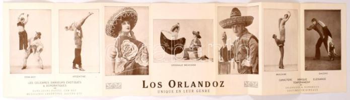 1927 Los Orlandoz mexikói táncos csoport dedikált leporelló 65x17 cm