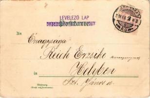 1899 Gruss... Fun fair art postcard, humour. Bruno Bürger &amp; Ottillie Lith. Anst. litho (szak...