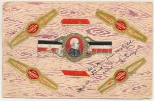 1900 Regalitas szivar reklámlap, egyedi, kézzel készült / cigar advertisement card, handmade (EB)