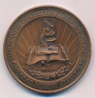 1980 k. "Tudományos Ismeretterjesztő Társulat Csongrád Megyei Szervezete" egyoldalas bronz emlékérem (42,5mm) T:AU