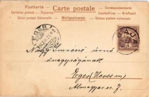 1901 La Guerre Amusante. Victoire art postcard. Art Nouveau, litho s: M. Raschka (Raphael Kirchner) ...