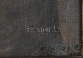 Krizsánné Csikós Antónia (1887-1987): Tóth Sándor nagybányai faszobrász portréja, 1940. Olaj, vászon...