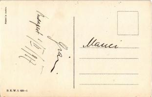 1917 Lady with Dachshund dog puppies. B.K.W.I. 622-1. s: August Patek (gyűrődés / crease)