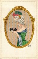 Lady with bird. B.K.W.I. 622-6. s: August Patek (fl)