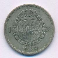 Svédország 1950TS 1K billon "V. Gusztáv" T:VF Sweden 1950TS 1 Krona billon "Gustaf V" C:VF Krause KM#814